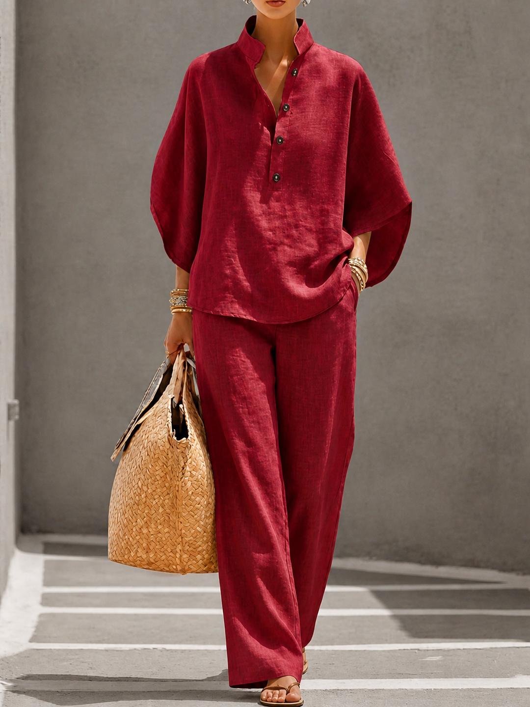 Giselle | Relaxed Stand-Collar Two-Piece Set