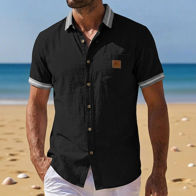 Samuel | Men's Cotton Linen Short Sleeve Shirt