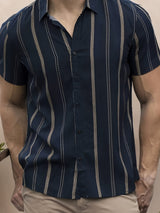 Pierce | Men's Vertical Stripe Short Sleeve Shirt