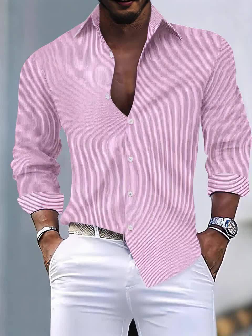 Colton | Men's Striped Long Sleeve Shirt