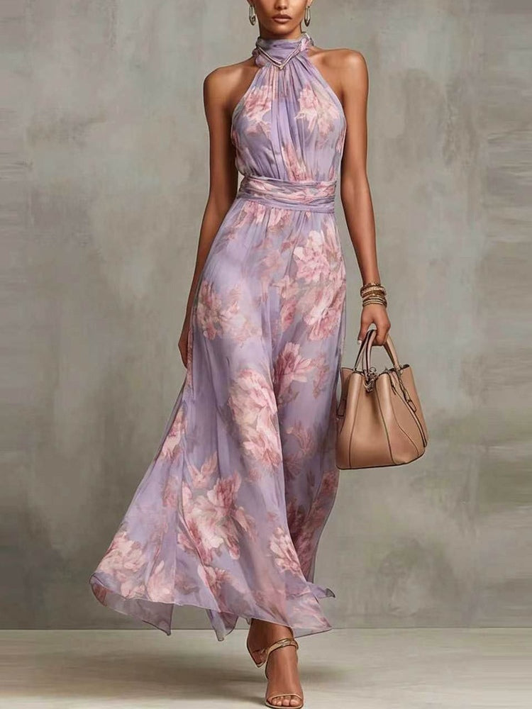 Nadine | Floral Halter Maxi Dress