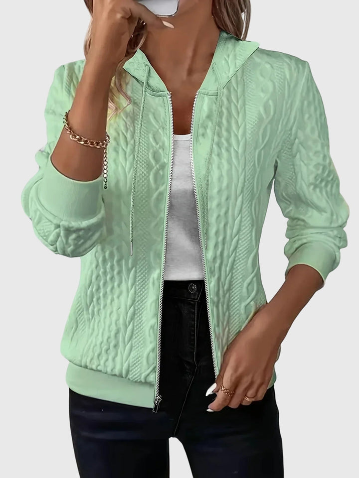 Marion | Textured Zip-Up Hoodie