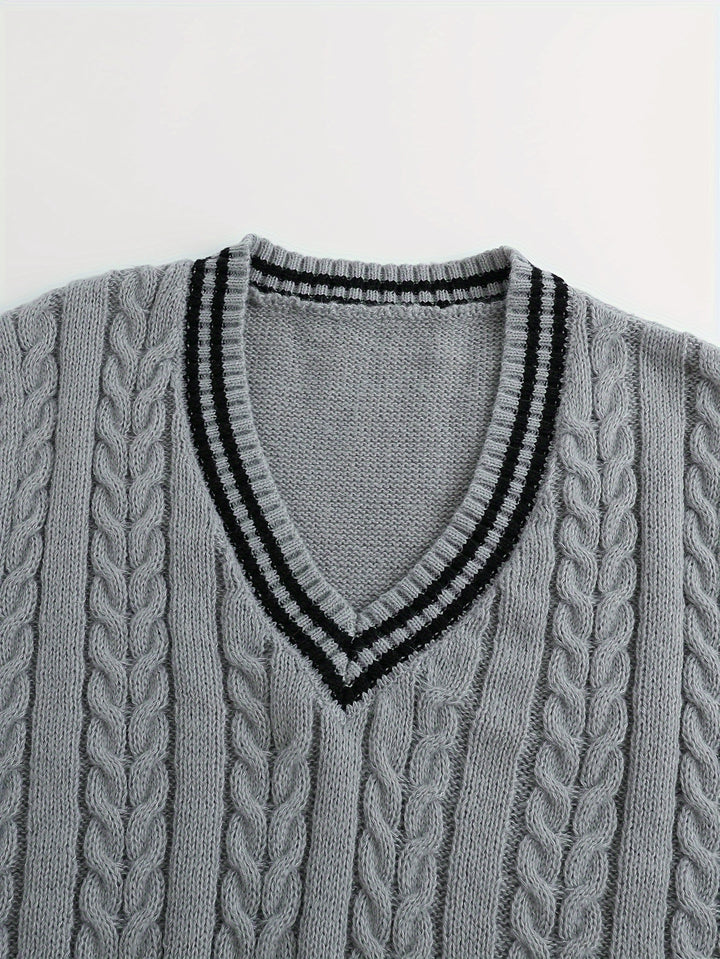 Winston | Cable-Knit V-Neck Sweater Vest