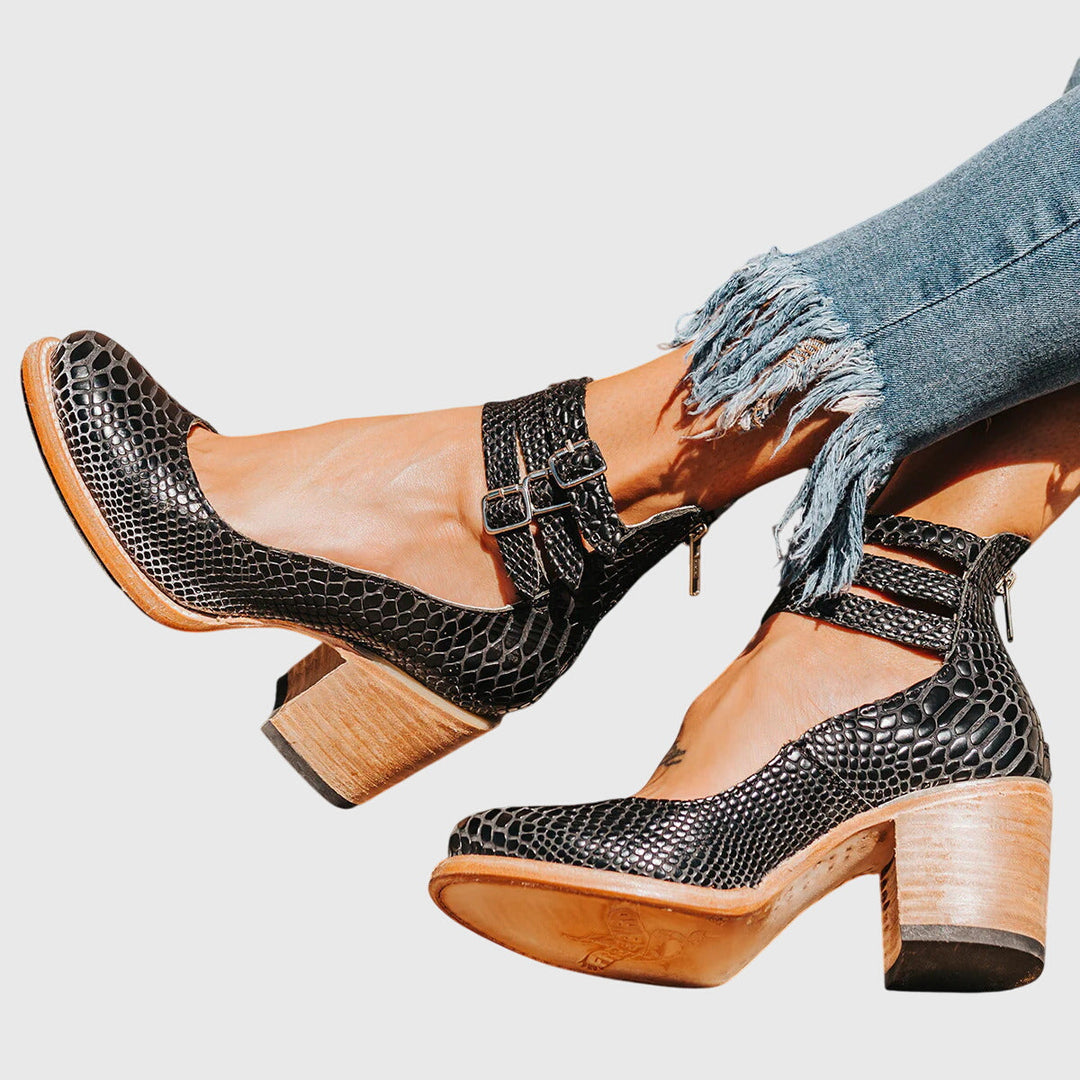 Brynn | Elegant Block-Heel Ankle Heels