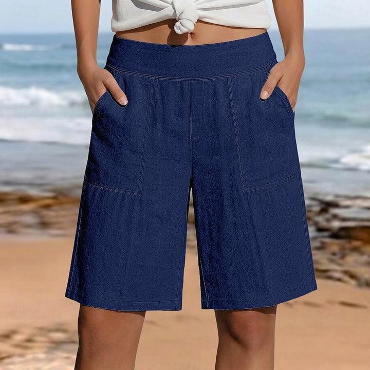 Vivienne | Relaxed High-Waist Knee-Length Shorts