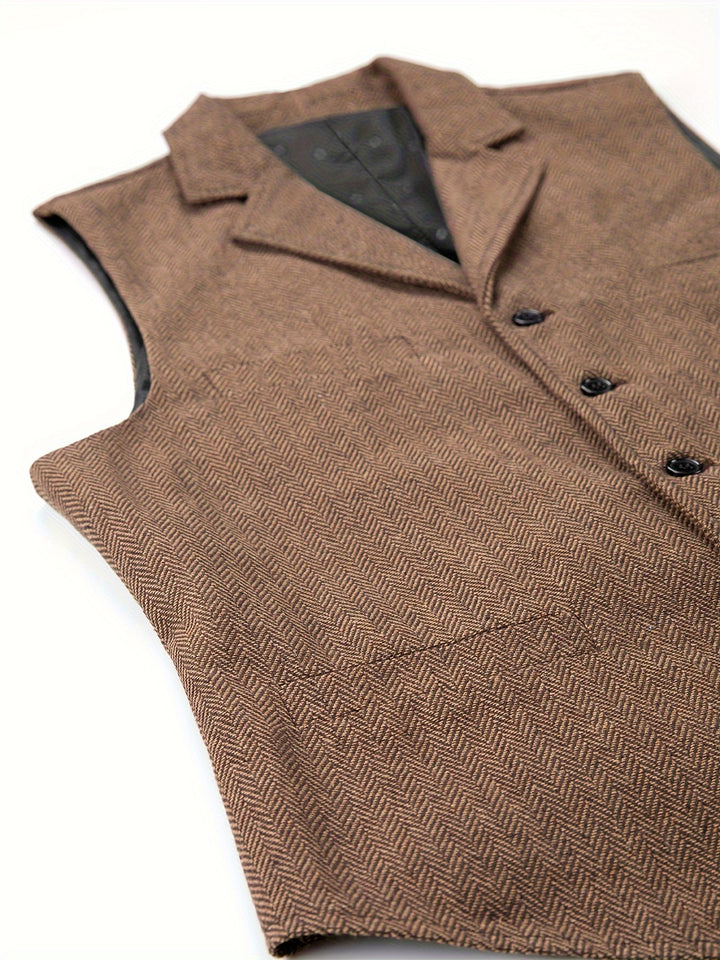 Archer | Herringbone Tailored Waistcoat