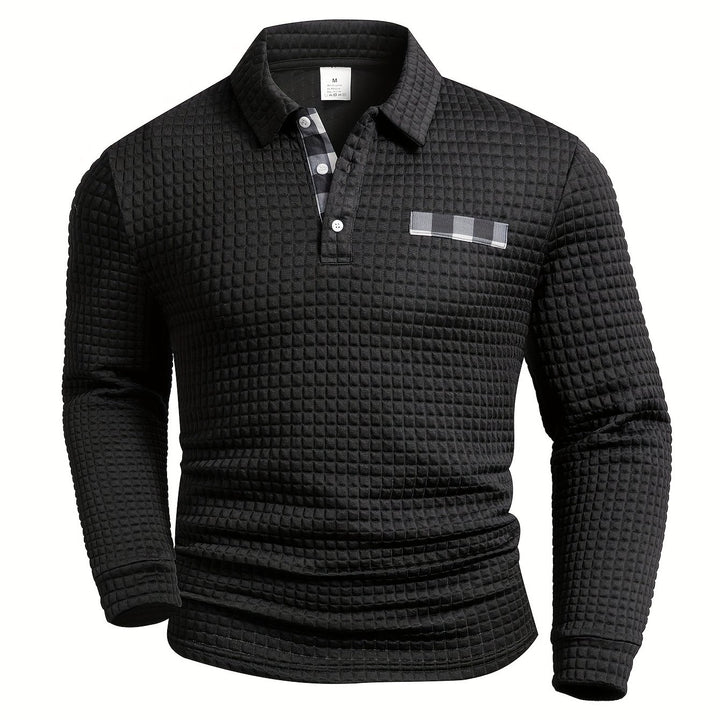 Hollis | Textured Long-Sleeve Polo Shirt