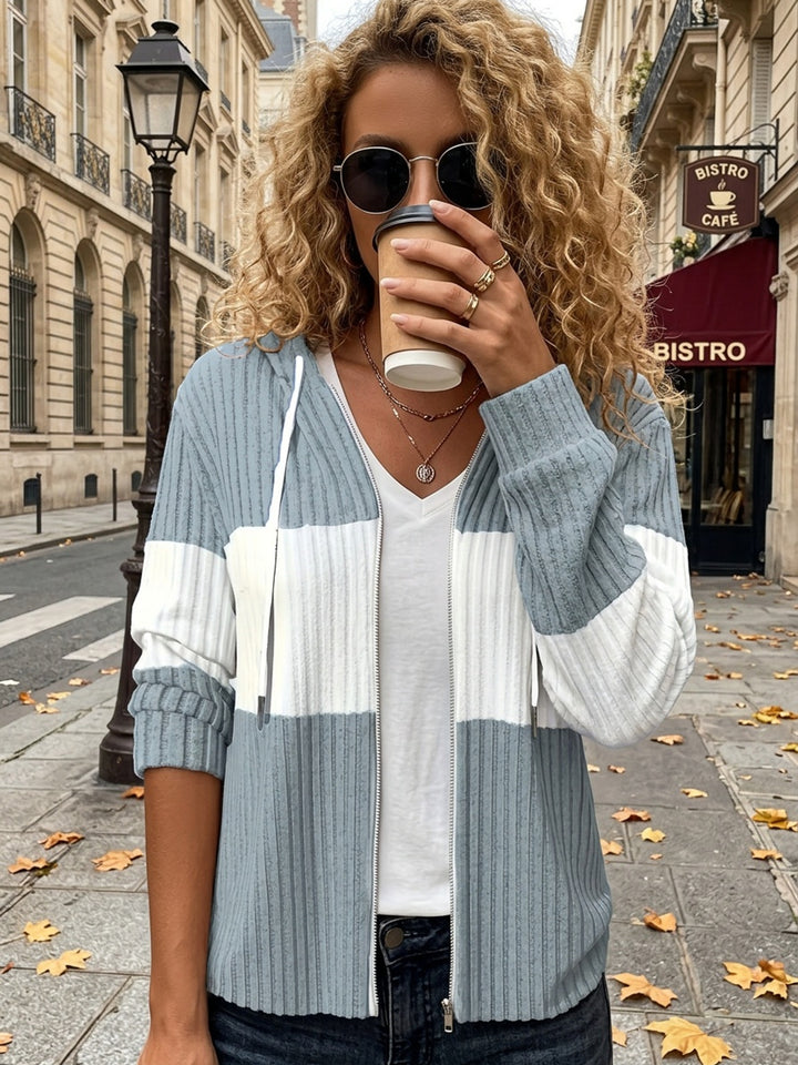 Tallulah | Ribbed Zip-Up Hoodie