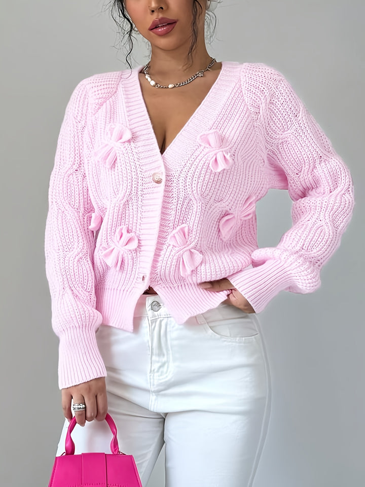 Evangeline | Bow-Detail Knit Cardigan