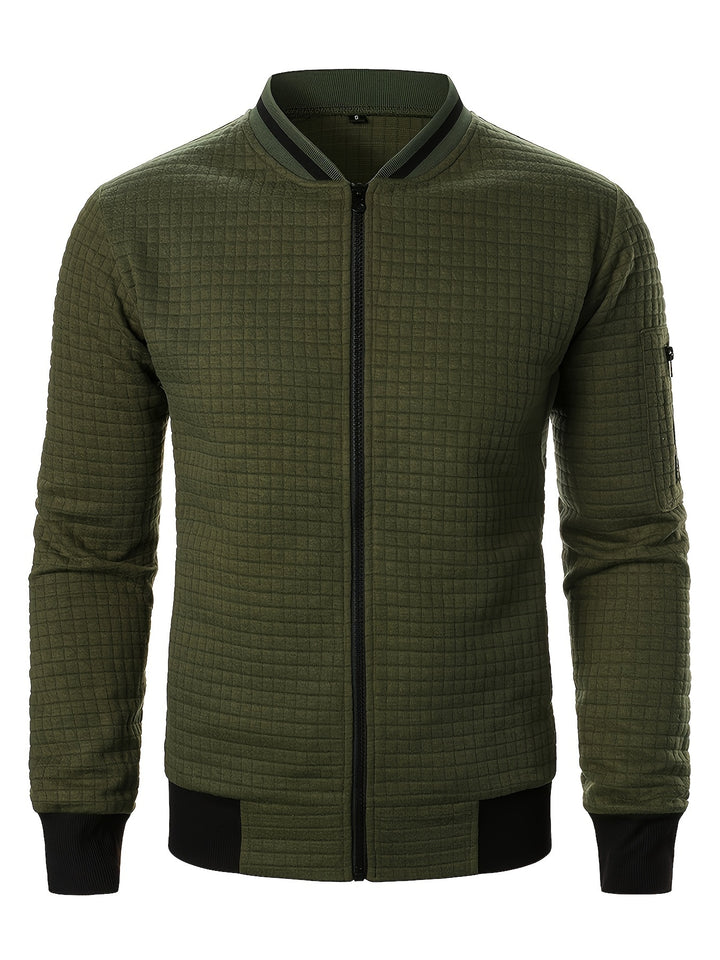 Marcus | Textured Stand-Collar Bomber Jacket