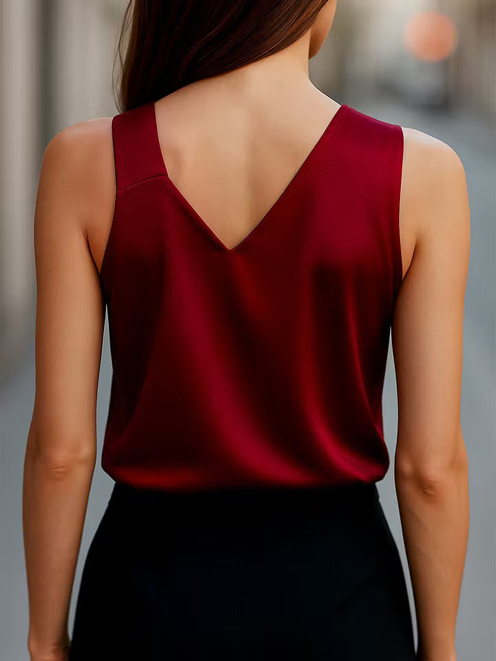 Vesper | Asymmetric-Neck Sleeveless Top