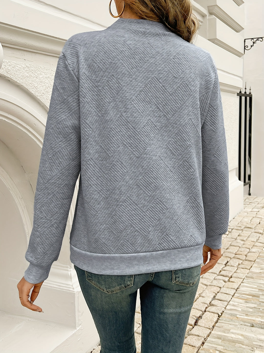Roxanne | Button-Accent Asymmetrical Neck Sweater