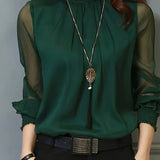 Sabrina | Stand-Collar Long-Sleeve Blouse