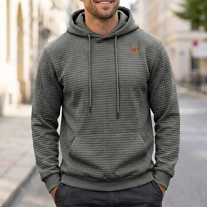 Miles | Textured Hooded Pullover Hoodie