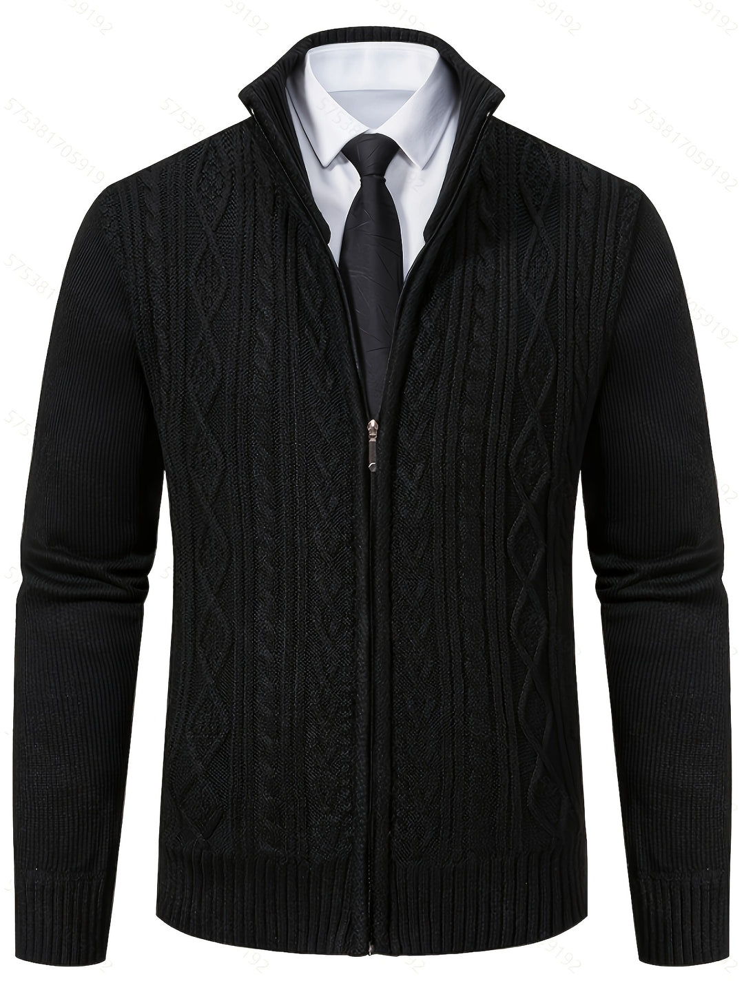 Rupert | Cable-Knit Stand-Collar Cardigan