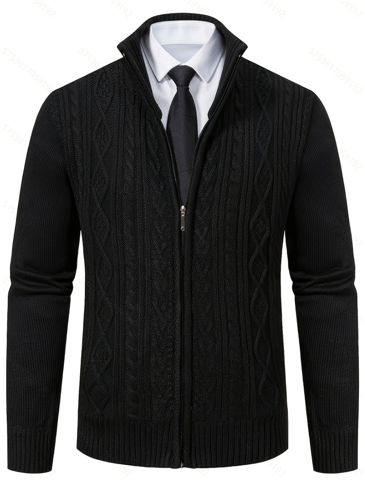 Rupert | Cable-Knit Stand-Collar Cardigan