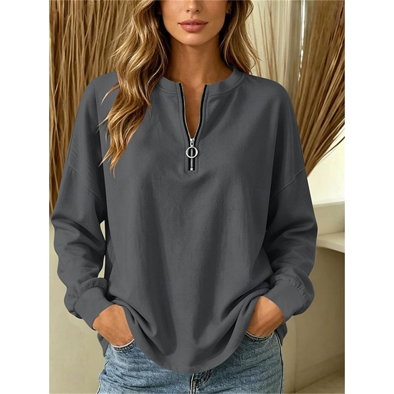 Leona | Relaxed Quarter-Zip Top