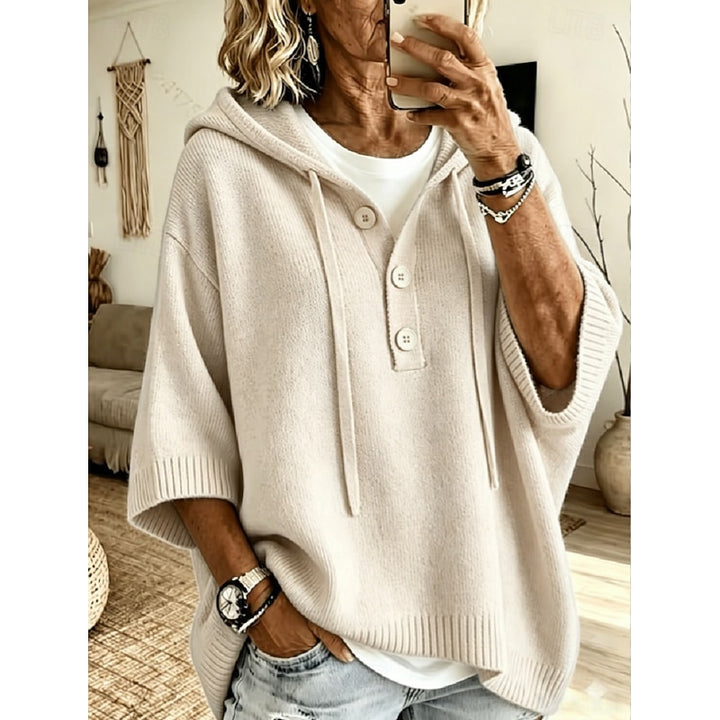 Marina | Relaxed Hooded Button Pullover