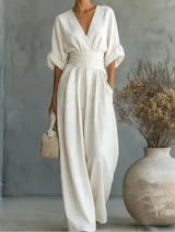 Imogen | Wide-Leg Wrap Jumpsuit