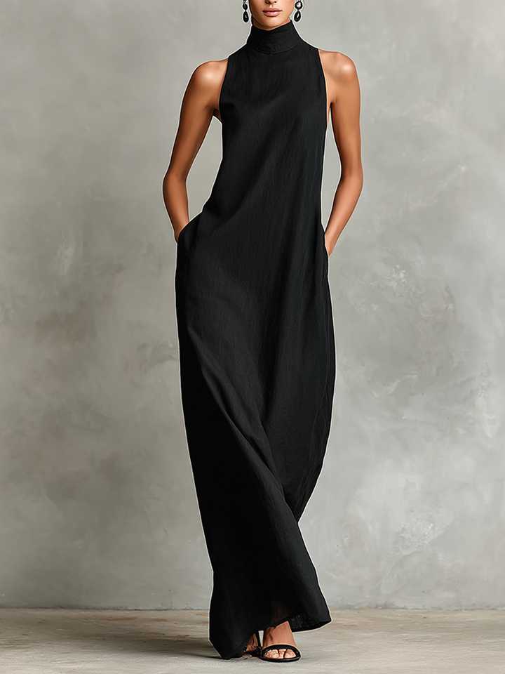 Isolde | Sleeveless High-Neck Maxi Dress
