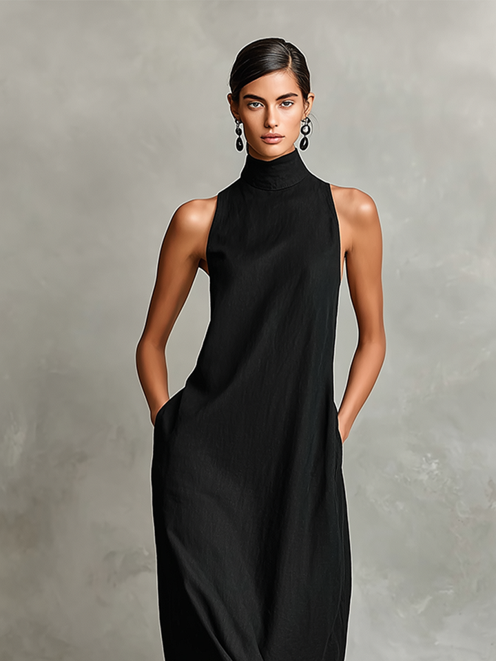 Isolde | Sleeveless High-Neck Maxi Dress