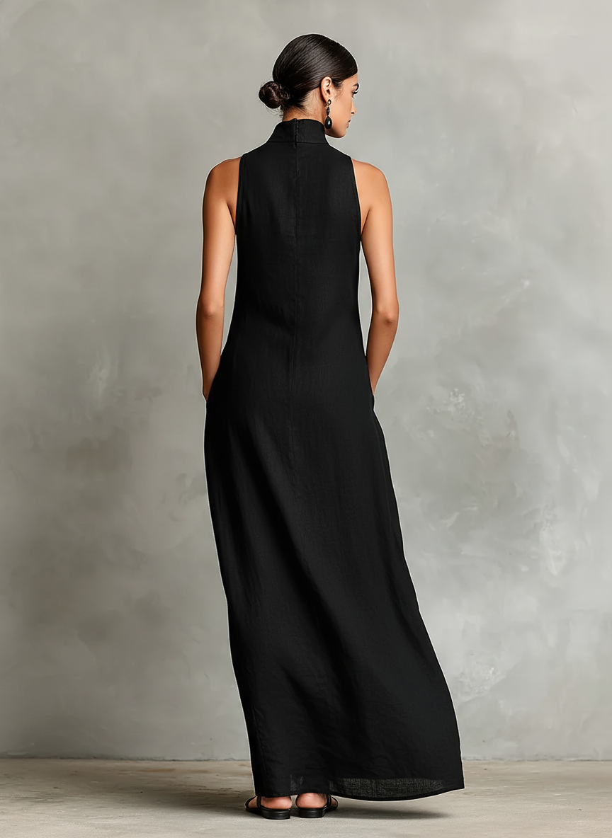 Isolde | Sleeveless High-Neck Maxi Dress