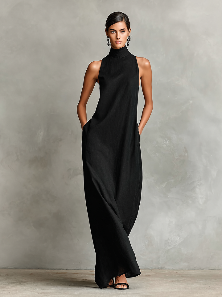 Isolde | Sleeveless High-Neck Maxi Dress