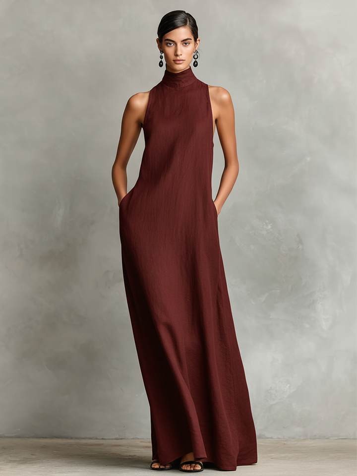 Isolde | Sleeveless High-Neck Maxi Dress