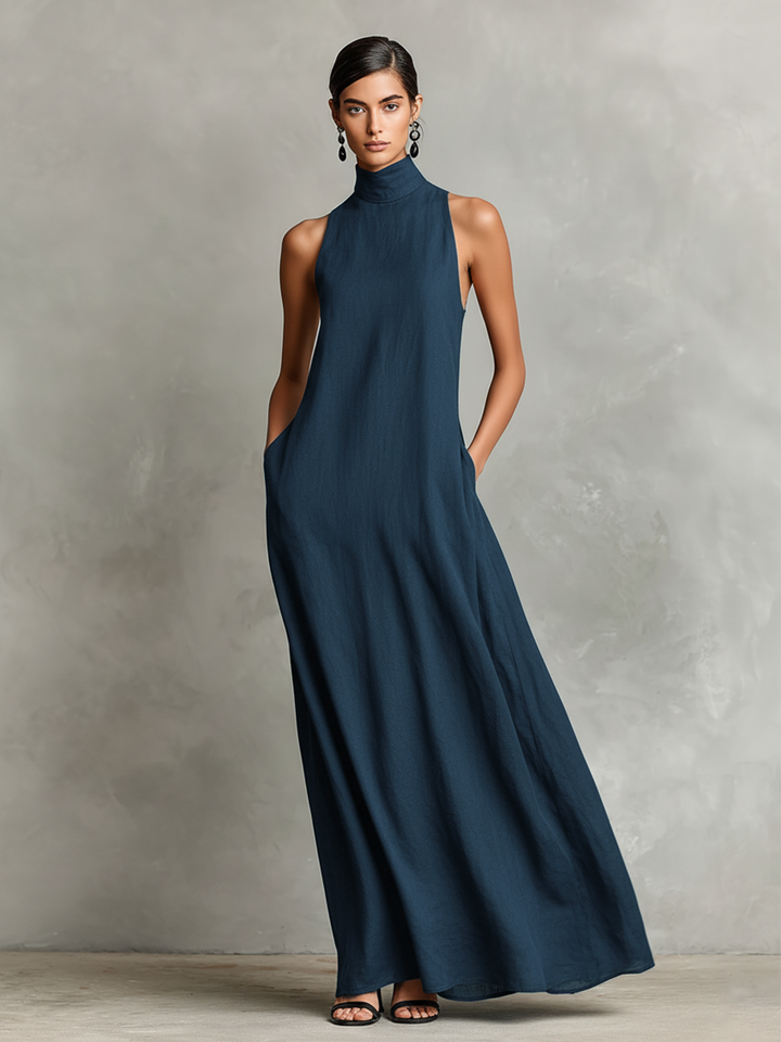 Isolde | Sleeveless High-Neck Maxi Dress