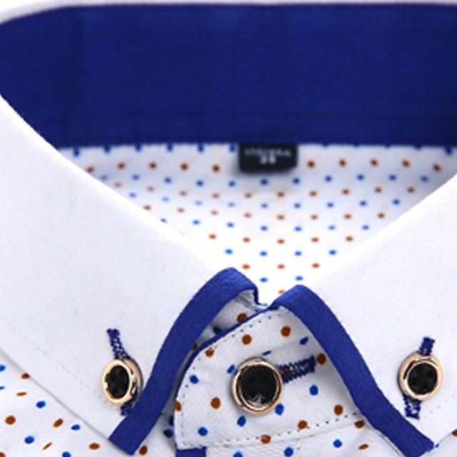 Glenn | Men's Polka Dot Long Sleeve Dress Shirt