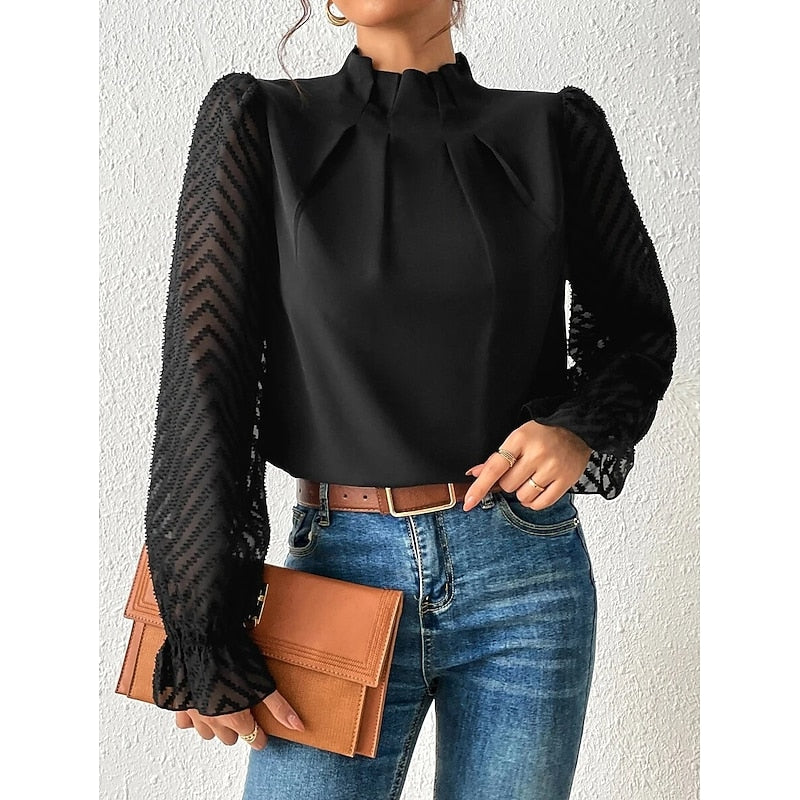 Patricia | Refined High-Neck Blouse