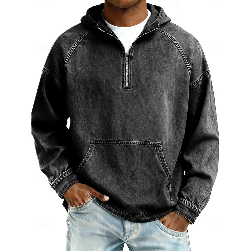 Elliott | Washed Quarter-Zip Hoodie
