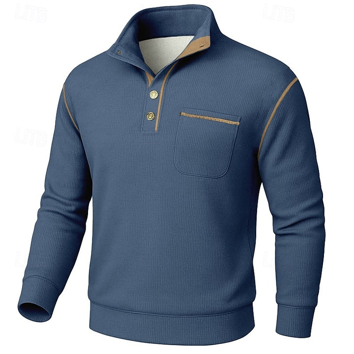 Barrett | Button-Up Standing Collar Pullover