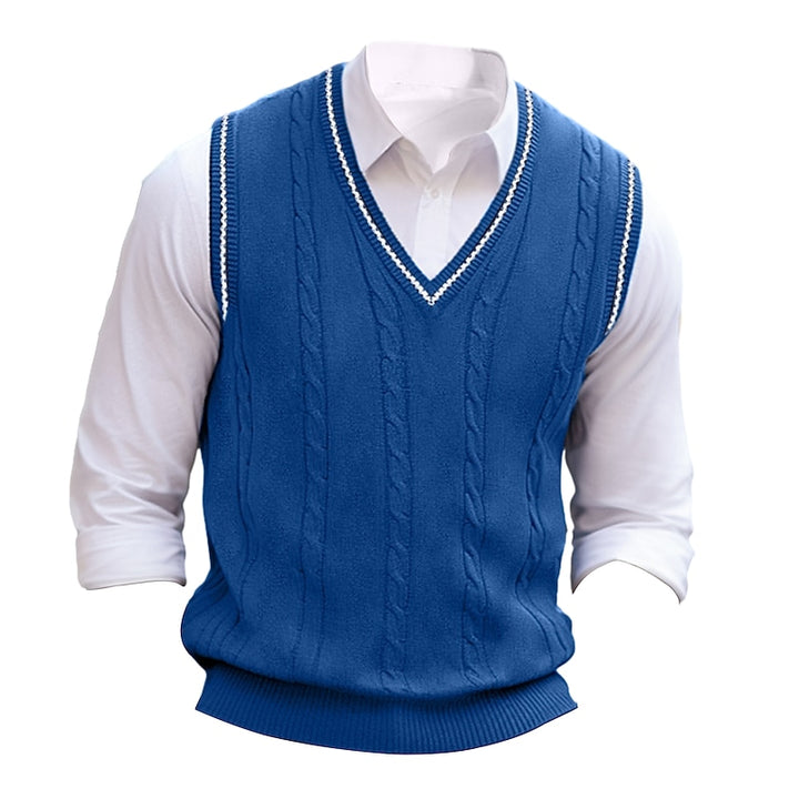Arthur | Cable Knit V-Neck Sweater Vest