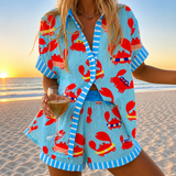 Whitney | Playful Camp-Collar Two-Piece Set