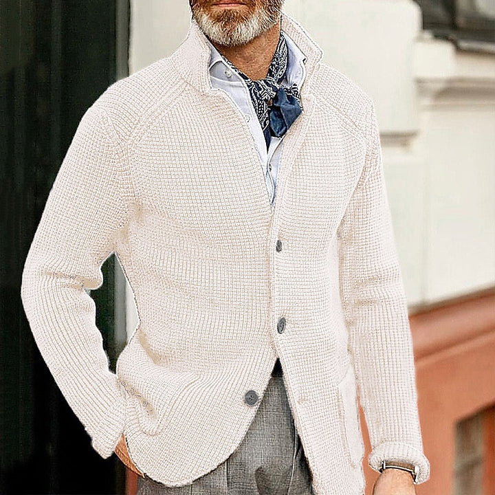 Callahan | Stand Collar Textured Cardigan