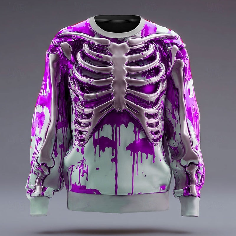 Wexford | Halloween Skeleton Print Sweatshirt