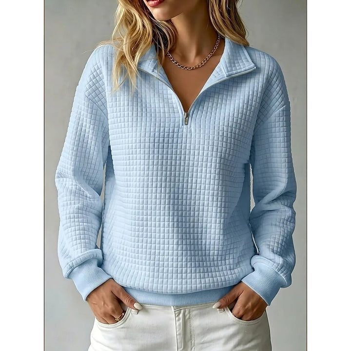 Meredith | Textured Half-Zip Sweatshirt