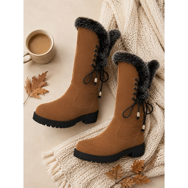 Paige | Cozy Lace-Up Knee-High Boots