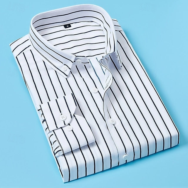 Ellison | Men's Striped Button-Down Dress Shirt