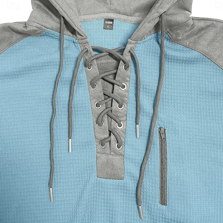 Rowan | Lace-Up Textured Hoodie