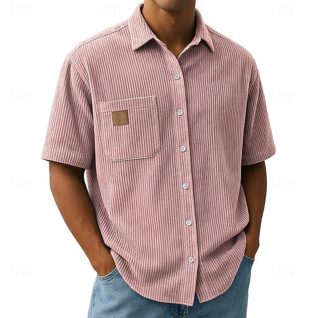 Alan | Men's Corduroy Short Sleeve Shirt