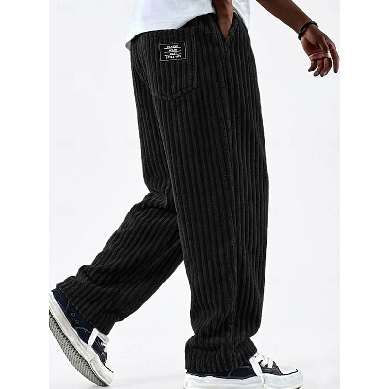 Harrison | Ribbed Straight-Leg Pants