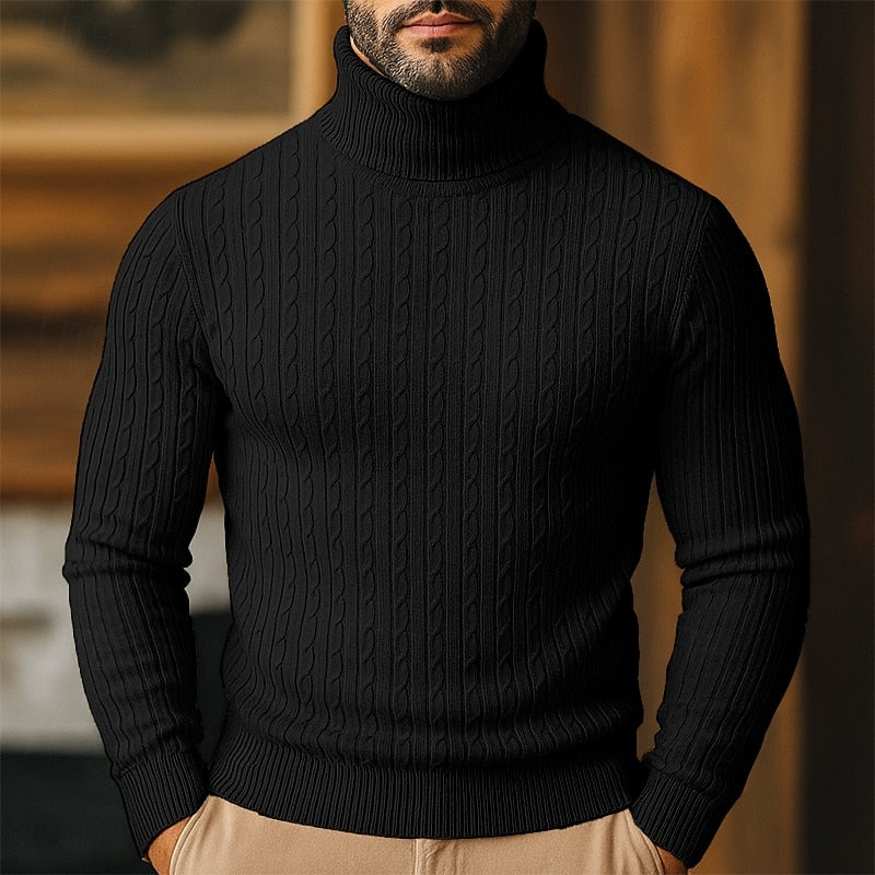 Curtis | Cable Knit Turtleneck Sweater
