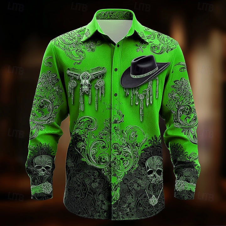 Wyatt | Western Halloween Skull Shirt