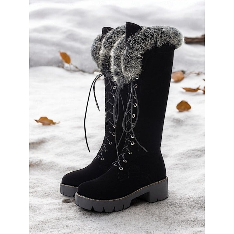 Katrina | Cozy-Cuff Lace-Up Winter Boots