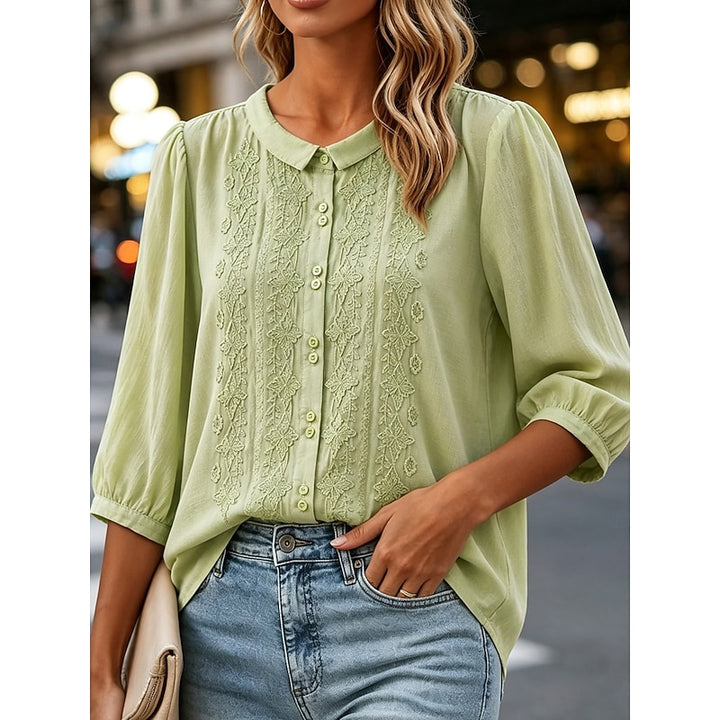Harriet | Embroidered Peter Pan Collar Blouse
