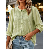 Georgia | Embroidered Peter Pan Collar Blouse