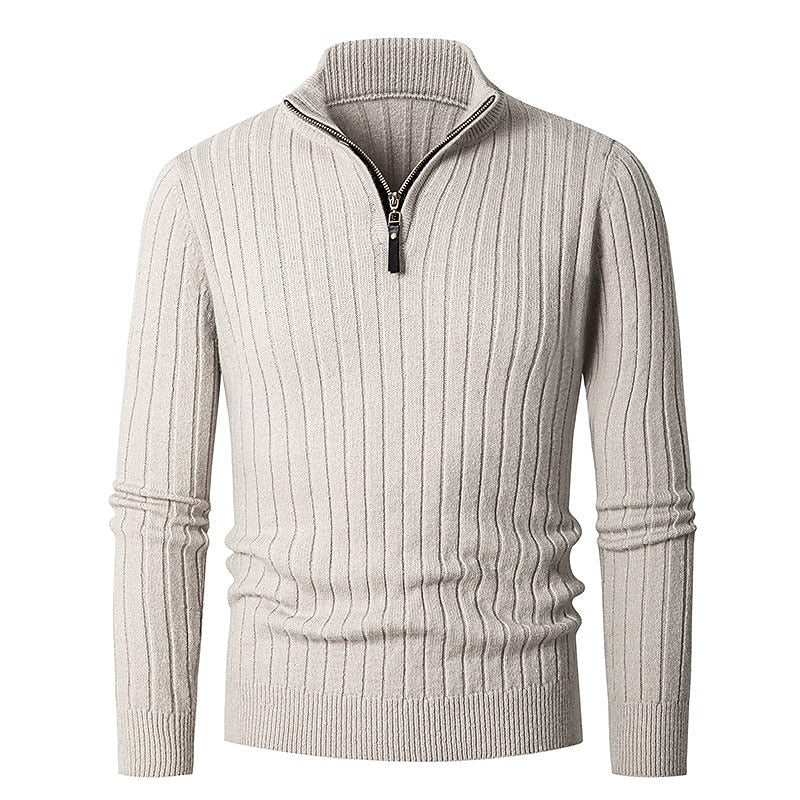 Miles | Ribbed Quarter-Zip Sweater
