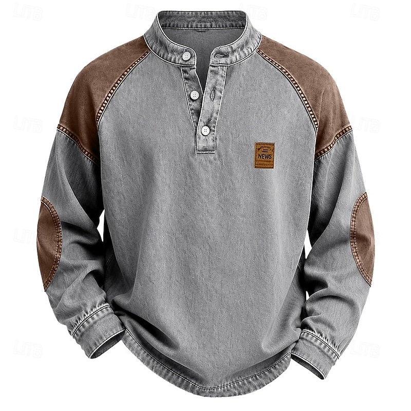 Sullivan | Vintage Color-Block Henley Shirt